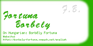fortuna borbely business card